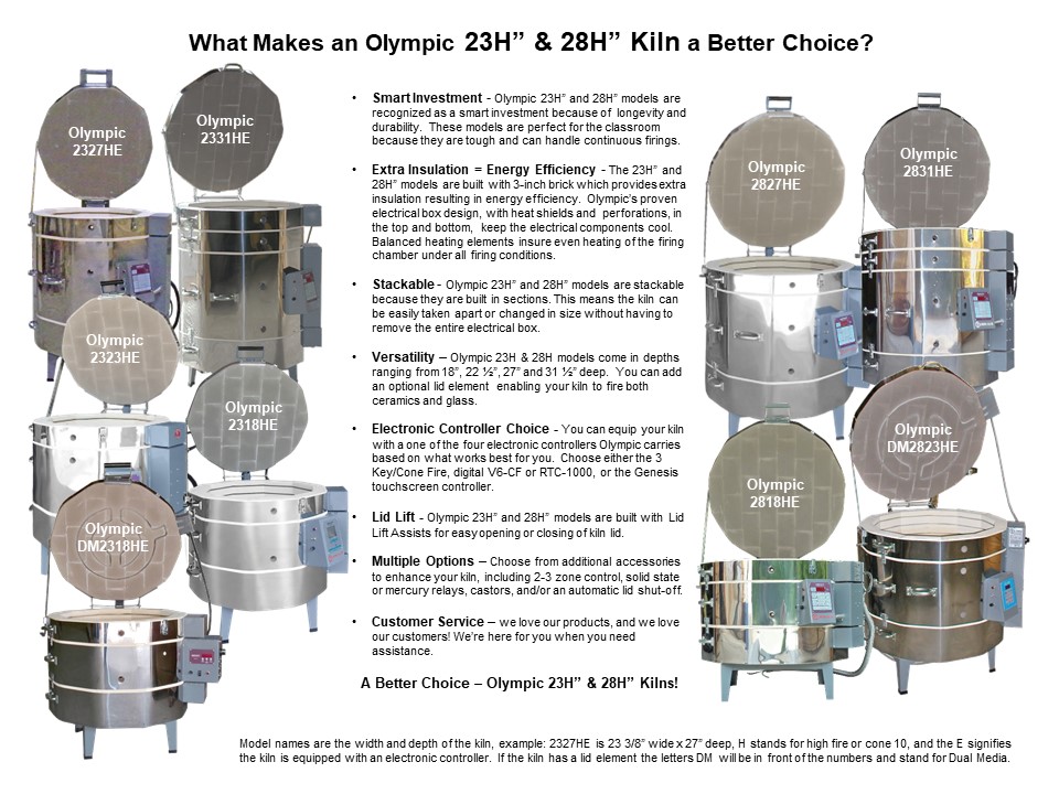 OLYMPIC 23H & 28H Stackable Electric Kilns